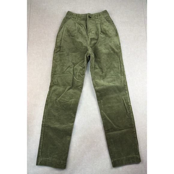 Alex‎ Mill Corduroy Pants Women’s 00 Olive Green High Rise Relaxed Tapered Leg - Picture 1 of 10